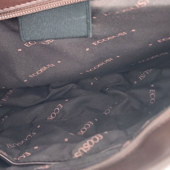 Ecosusi Briefcase Bow Brown Faux Leather Convertible Backpack Messenger Bag - Picture 8 of 16